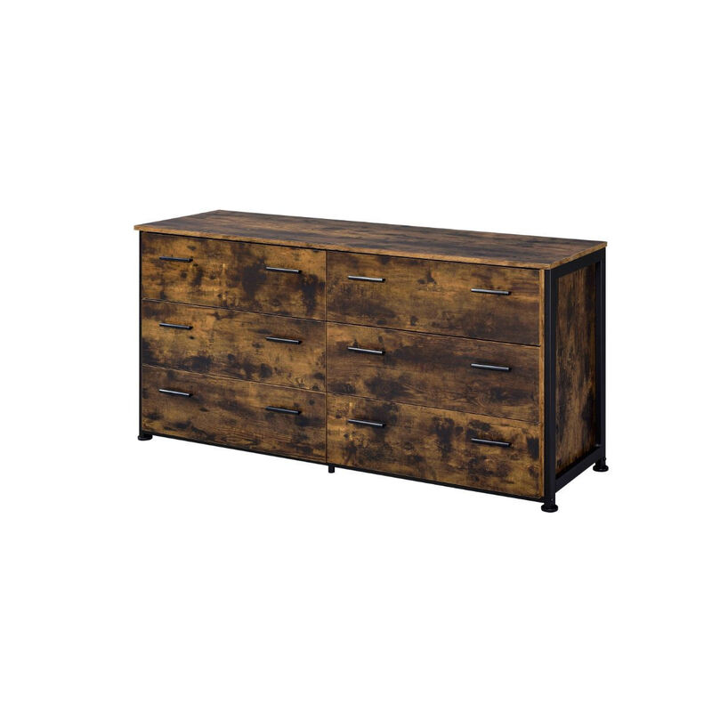 Solid Wood Six-Drawer Double Dresser for Bedroom Storage