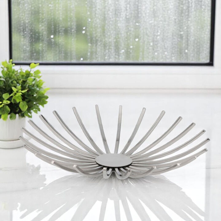 HomeRoots 25" Silver Stainless Steel Novelty