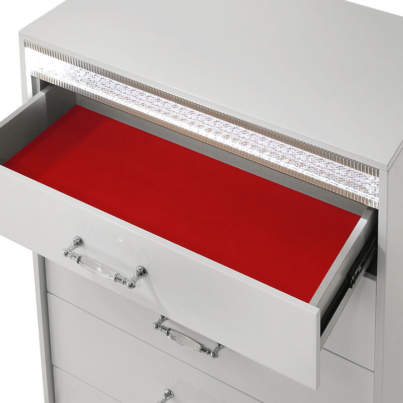 Avenqessa Glam 2-Drawer LED Nightstand image number 7