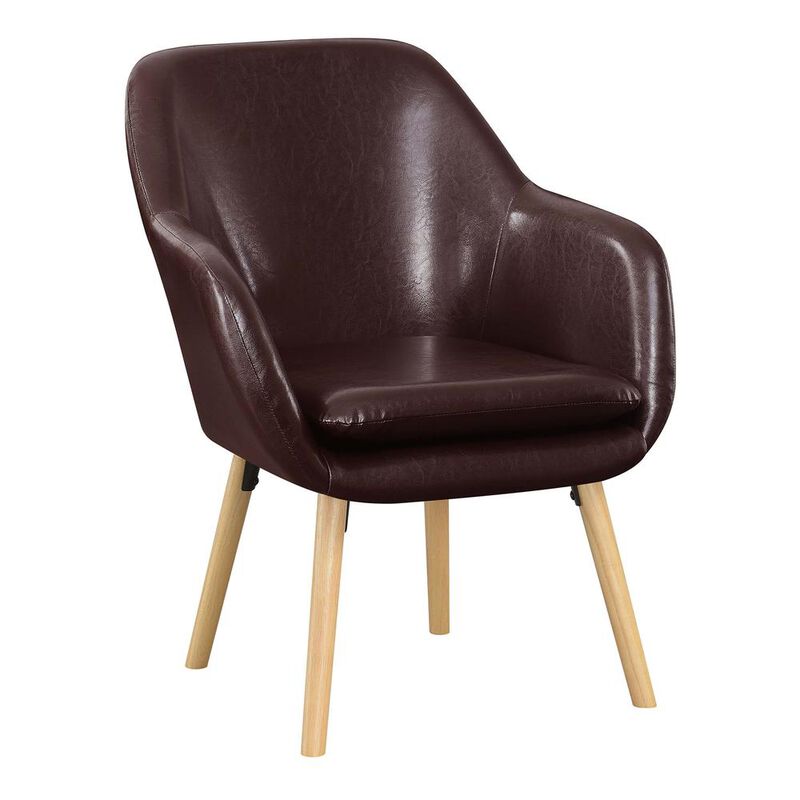 Convenience Concepts Take a Seat Charlotte Accent Chair, Espresso Faux Leather