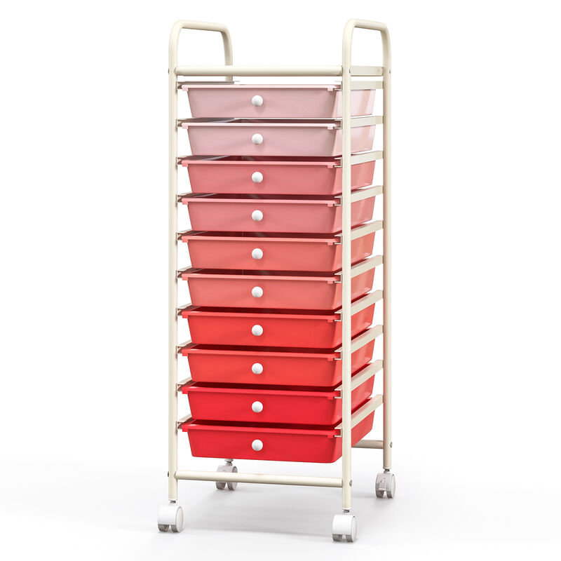 Rolling Cart Organizer with 10 Drawers &ndash; Ideal for Home or Office