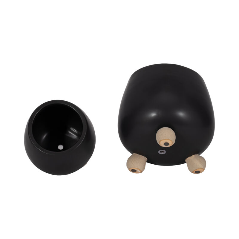 S/2 6/8" Knobby Feet Planters, Black image number 5