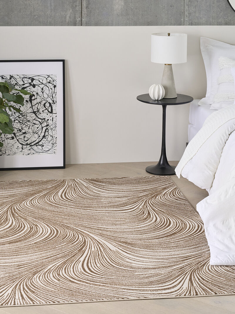 Central Park West CEP02 Beige/Brown 6' x 9' Rug