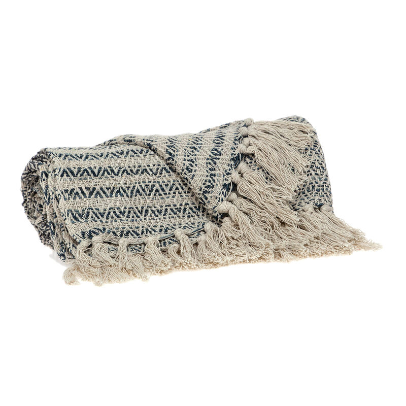 HomeRoots Beige and Taupe Diamond Weave Handloom Throw image number 0