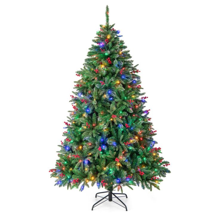 Hivvago 6/7 FT Pre-Lit Artificial Christmas Tree with Multi-Color LED Lights