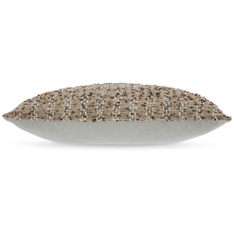 Lany 22 Inch Accent Pillow Set of 4, Woven Striped Design, Zipper, Brown - Benzara