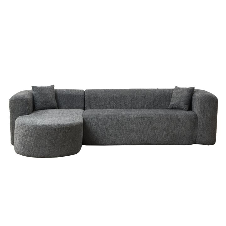 Rorvko Curved Chenille Sectional Sofa