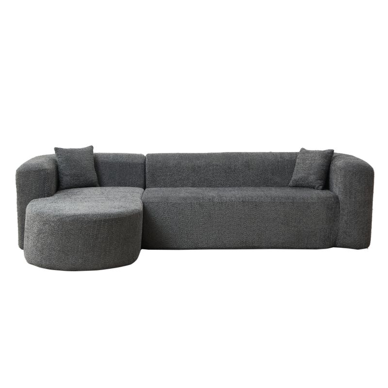 Rorvko Curved Chenille Sectional Sofa image number 0