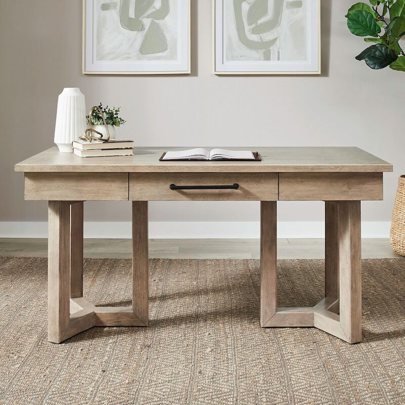 Liberty Furniture Stylish Writing Desk with Geometric Leg Design Home Office image number 1