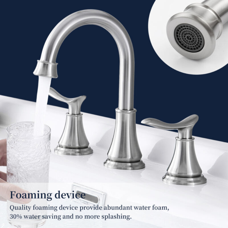 Widespread Bathroom Faucet, 2-Handle 3-Hole Sink Faucet for Modern Vanity & Bath D&eacute;cor image number 1
