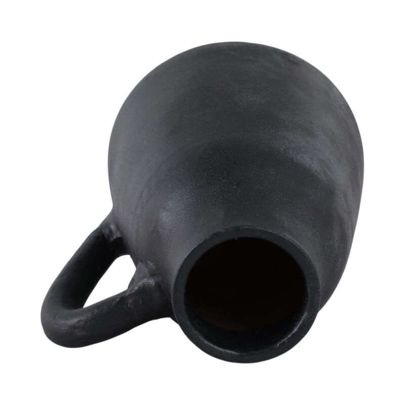 8x8" Terracotta Vase With Handle, Black image number 5