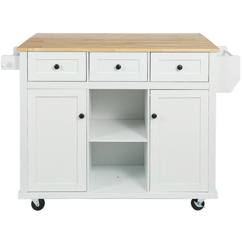 Merax Kitchen Cart on 5 Wheels with Storage Cabinet image number 0
