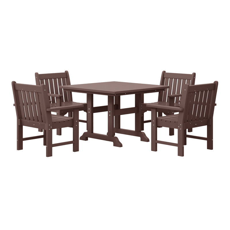 WestinTrends 5-Piece HDPE Outdoor Patio Chair and Square Table Dining Set image number 0