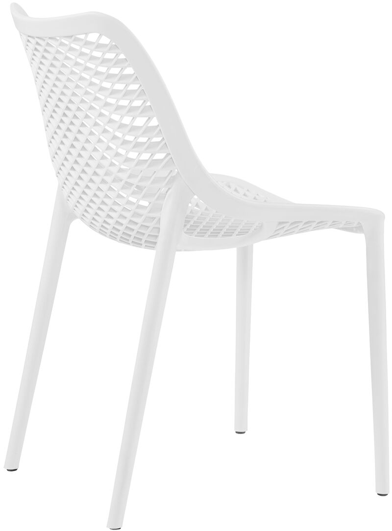 Meridian Furniture Mykonos White Outdoor Patio Dining Chair, Set of 4