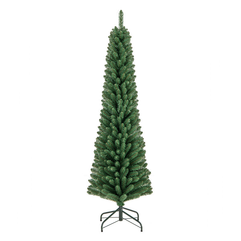 Christmas Pencil Tree with Memory Wire Branches & Sturdy Upgraded Metal Stand for Easy Holiday Decorating