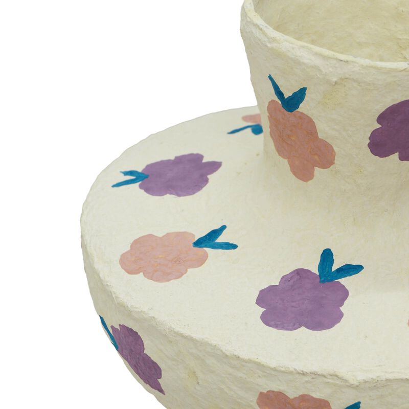 Cotton Mache Vase in Lisbon Tile