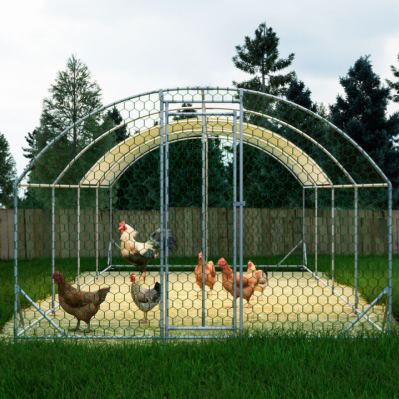 26'x9'x6'Large Metal Chicken Coop,Walk-in Poultry Cage image number 8