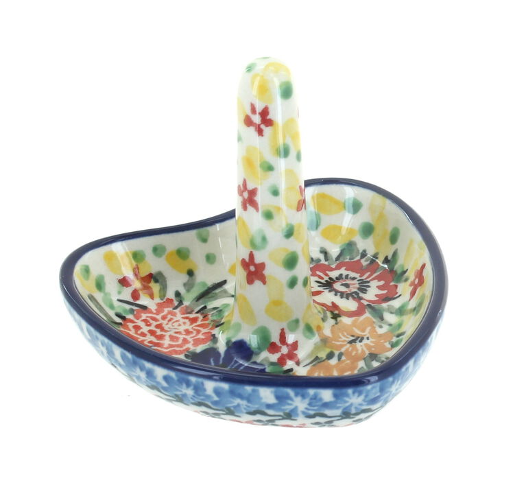 Blue Rose Polish Pottery Saffron Ring Holder