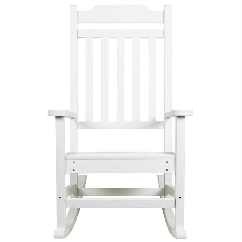 Flash Furniture Winston All-Weather Poly Resin Rocking Chair in White