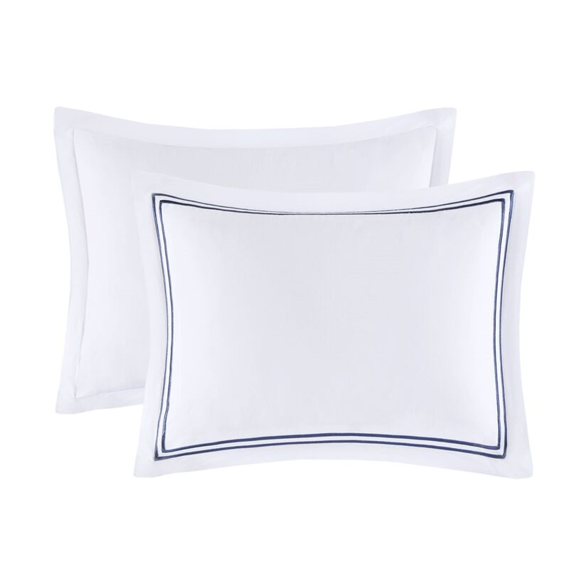 Gracie Mills Mooney 500 Thread Count Embroidered Cotton Sateen Duvet Cover Set