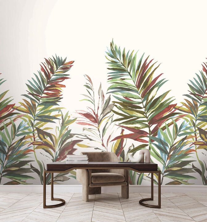 Swaying Palms Rouge & Mink Mural
