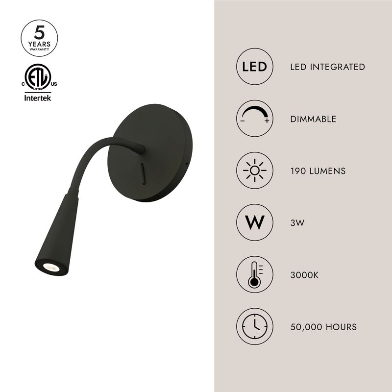 Eton 5-in Dimmable LED Wall Sconce image number 3