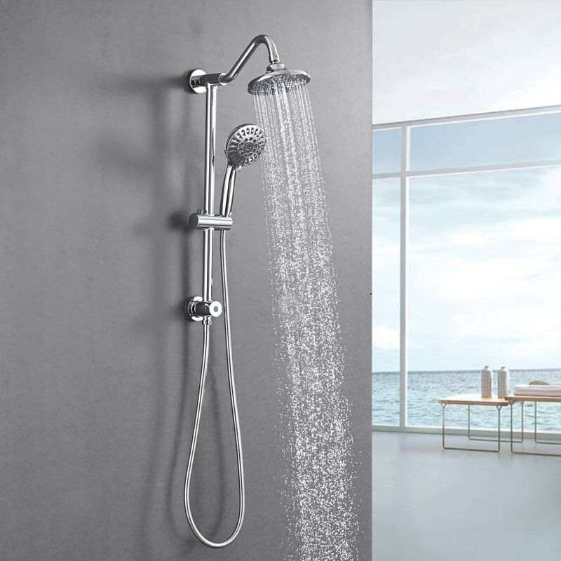 6 Inch Rain Shower Head With Handheld Shower Head Bathroom Rain Shower System