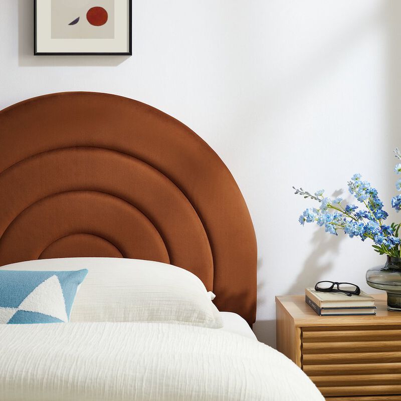 Solana Arched Performance Velvet Twin Headboard image number 5