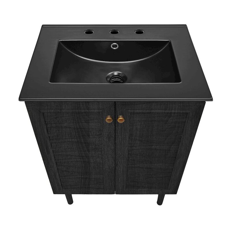 24" Freestanding Bathroom Vanity with 3-Hole Widespread Sink Top image number 2
