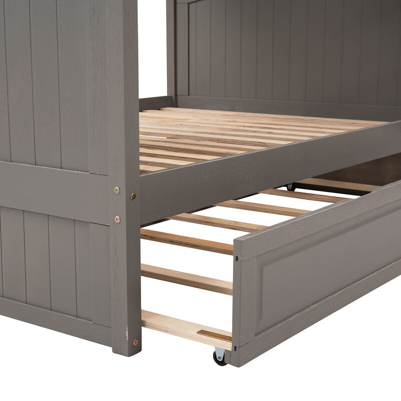 Merax Full Bunk Bed with Twin Size Trundle