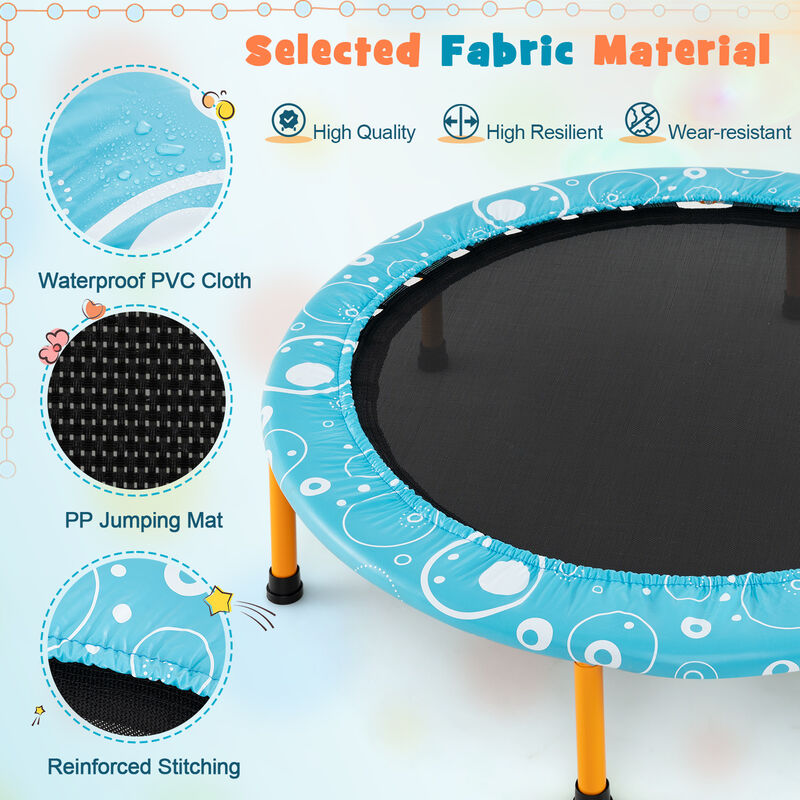 Kids Rebounder Trampoline with Covered Safety Handrail for Exercise and Play image number 4