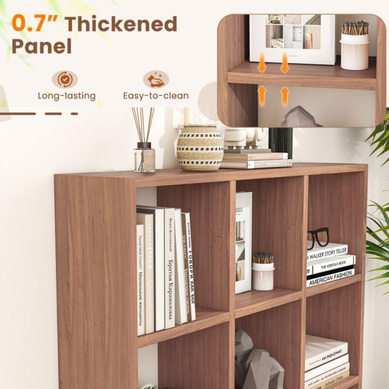 Hivvago 9-Cube Bookcase with 6 Removable Shelves and Raised Support Feet