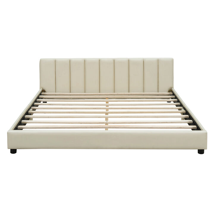 Merax Queen Size Upholstered Platform Bed