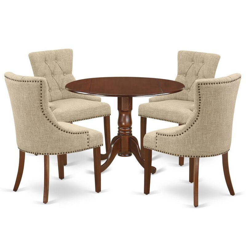 East West Furniture Dining Room Set Mahogany, DLFR5-MAH-05