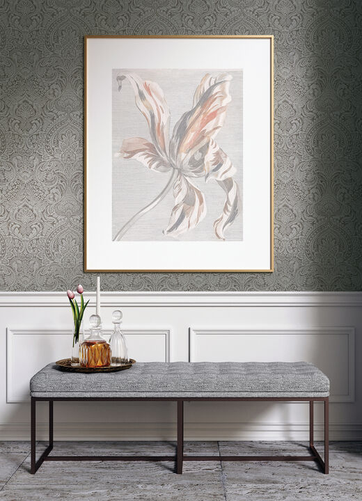 Artemis Pewter Floral Damask Wallpaper