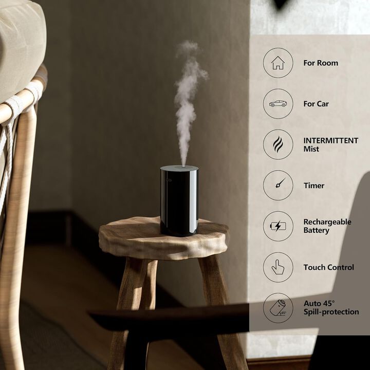 Portable Rechargeable Waterless Scent Diffuser for Cars