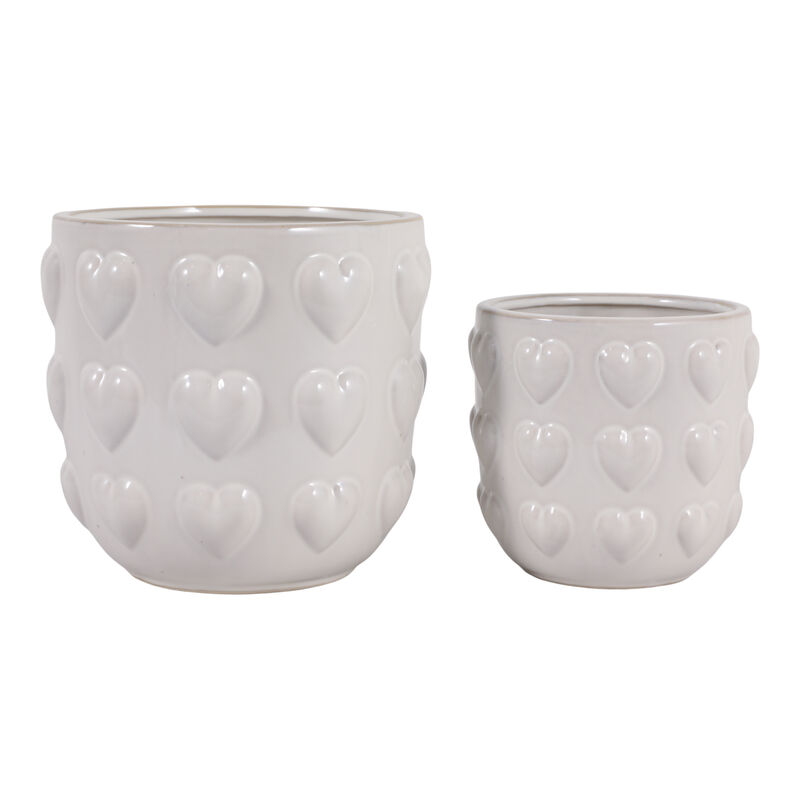 S/2 6/8" Hearts Planters image number 0