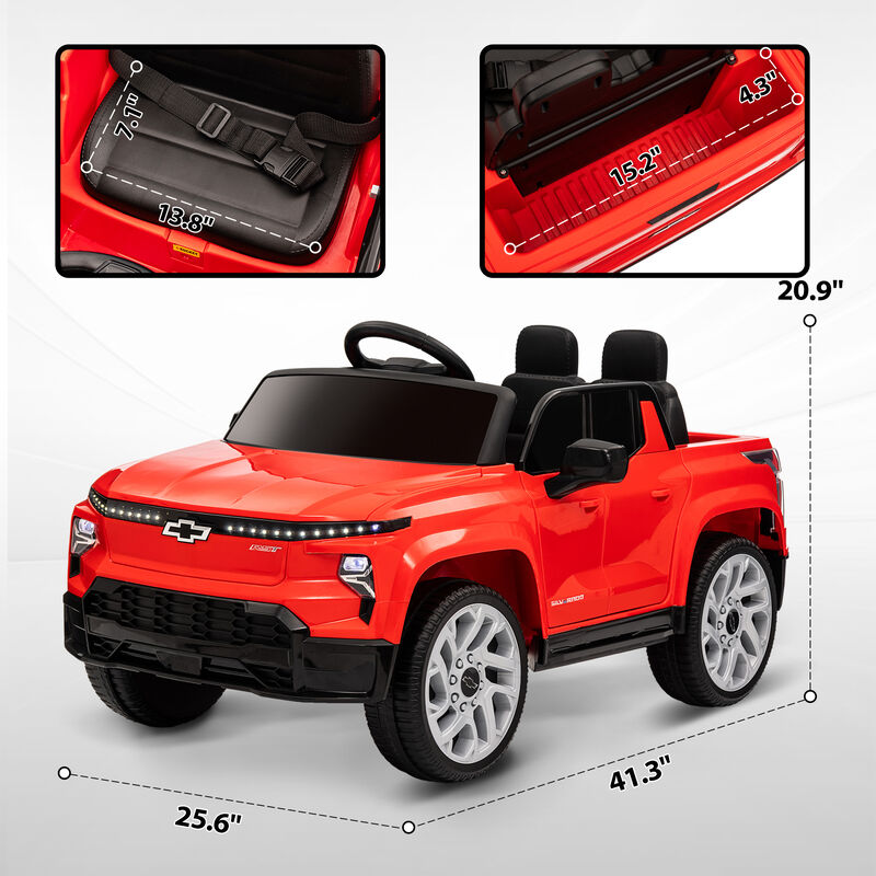 BreeBe 12V Chevrolet Silverado EV RST Licensed Kids Electric Car with Parent Remote Control, Spring Suspension image number 2