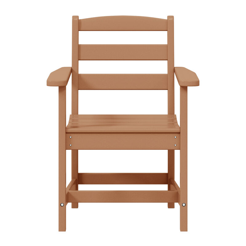 WestinTrends 5-Piece HDPE Outdoor Square Patio Dining Table Set with Armchairs