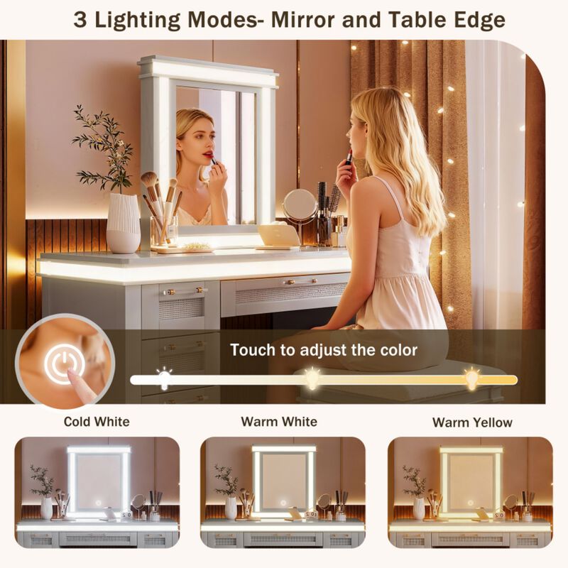 Vabsak LED Lighted Vanity Set image number 4