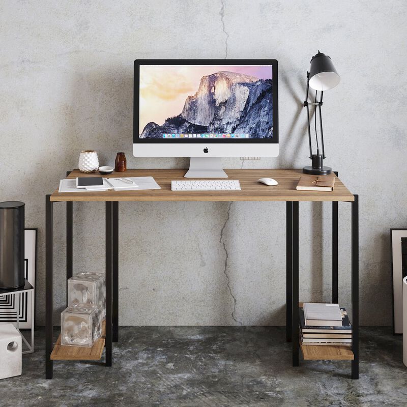 Decorotika Reader Computer Desk-Black&Walnut