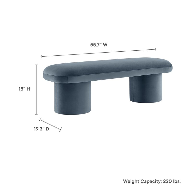 Modway Orla Performance Velvet Upholstered Bench in Taupe image number 2