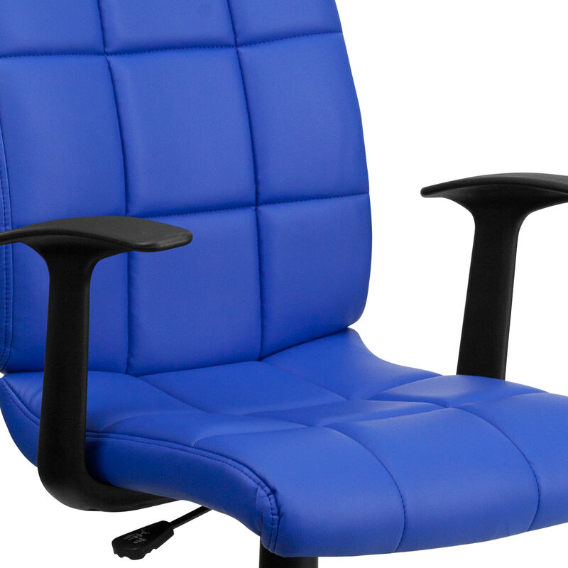 Clayton Mid-Back Quilted Vinyl Swivel Task Office Chair with Arms image number 5