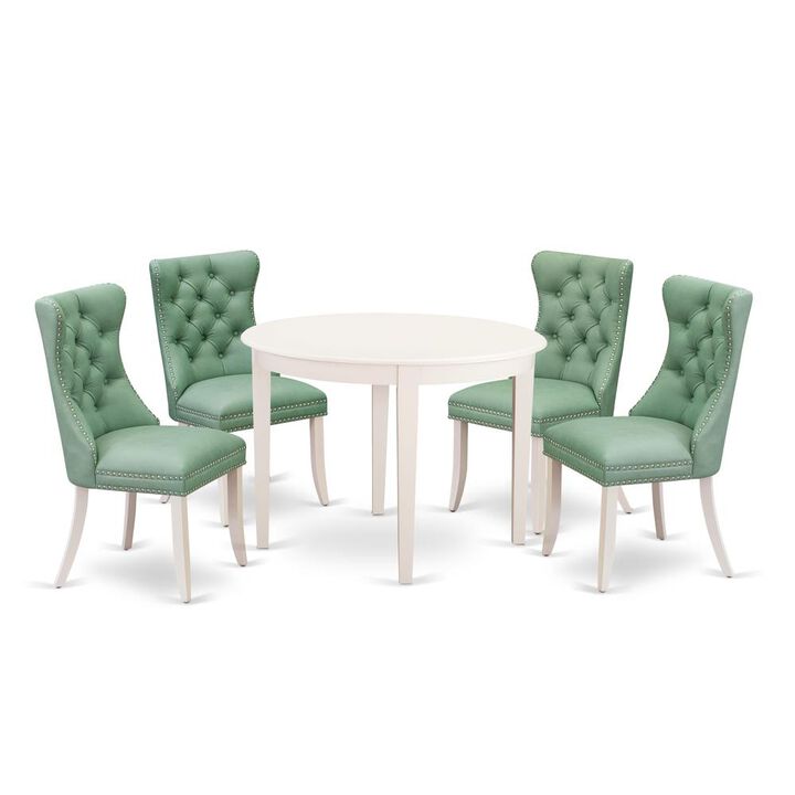 5 Piece Dining Room Furniture Set Consists of a Round Kitchen Table