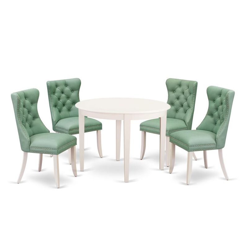 5 Piece Dining Room Furniture Set Consists of a Round Kitchen Table