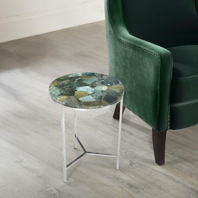 Foster Agate Top Round Chairside Table