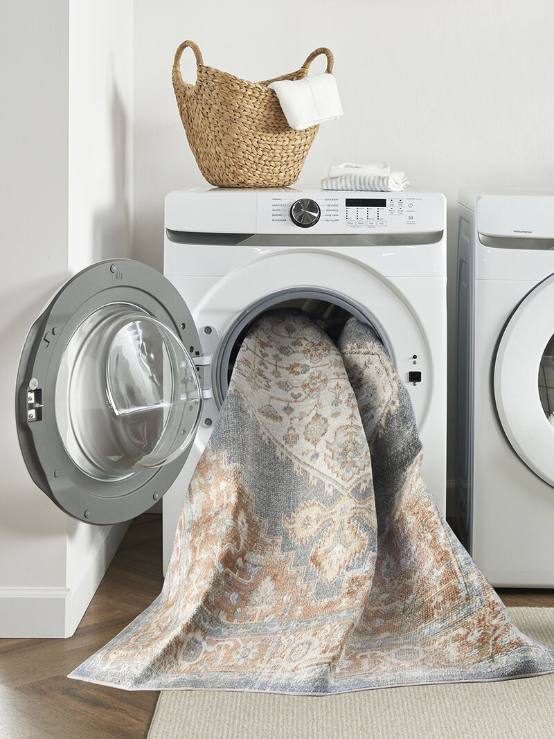 Astra Machine Washable ASW11 Denim/Multicolor 3'3" x 5' Rug