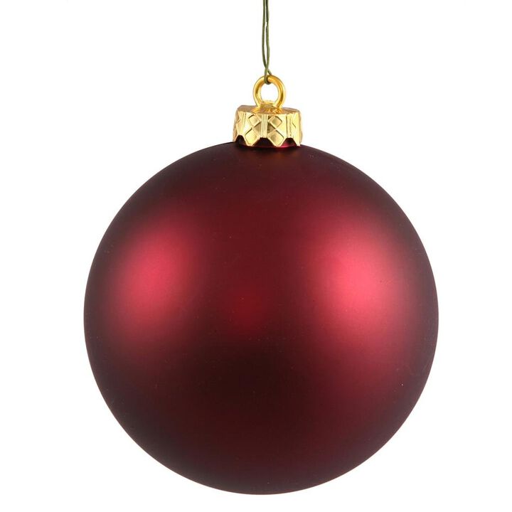 Vickerman 392836 - 2.4" Wine Matte Ball Christmas Tree Ornaments (24 pack) (N590619DMV)
