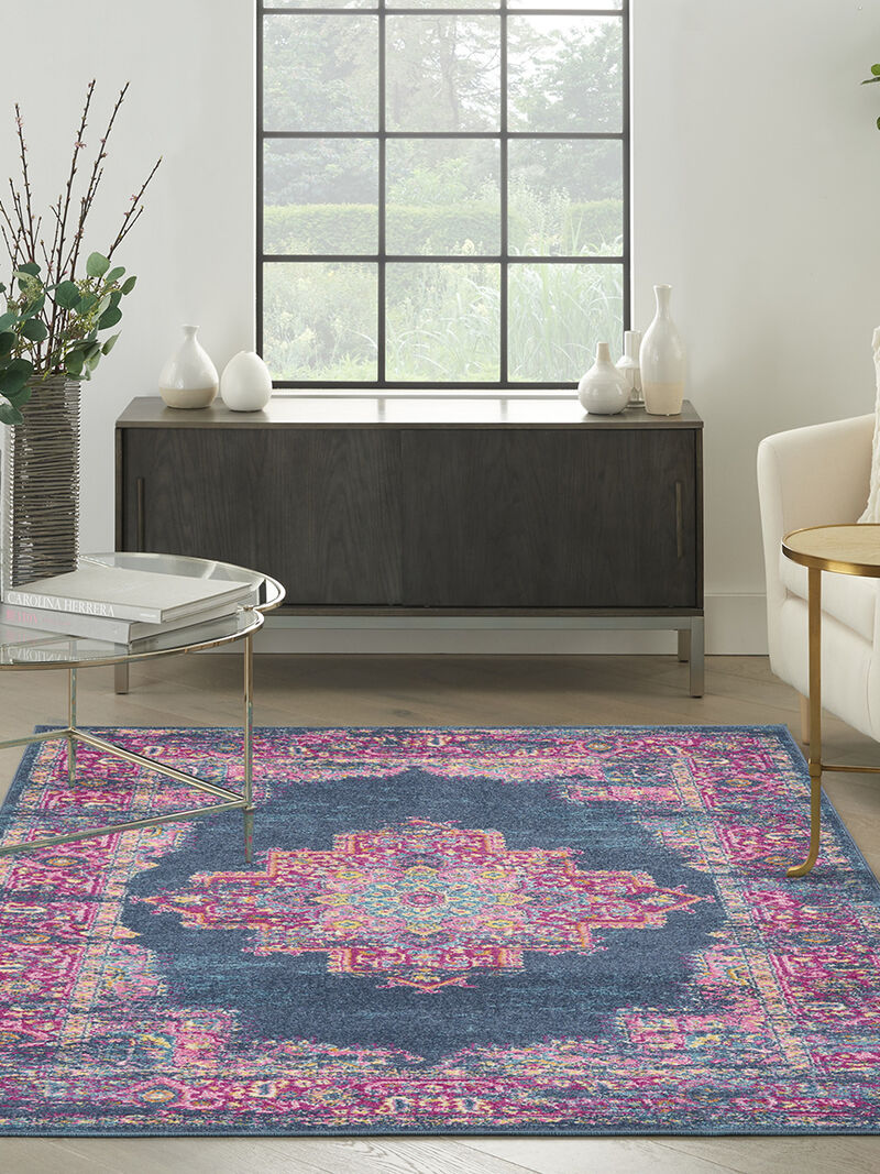 Passion PSN03 Blue 5' x Round Rug image number 1