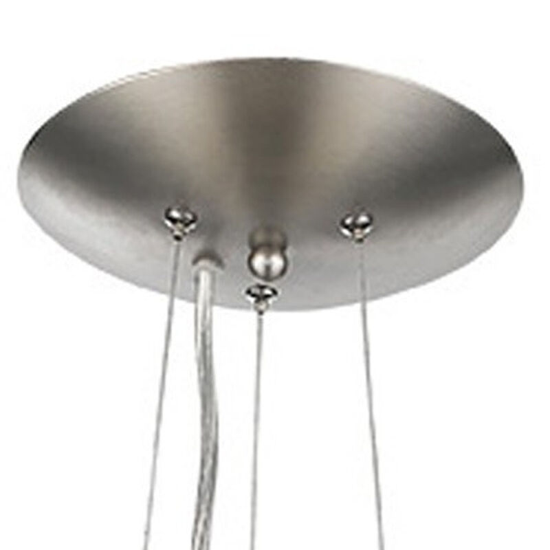 HomeRoots Shanghai 1-Light Brushed Nickel Pendant With Sheer Pearl Ribbon Shade image number 2
